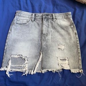 Free People ripped denim skirt